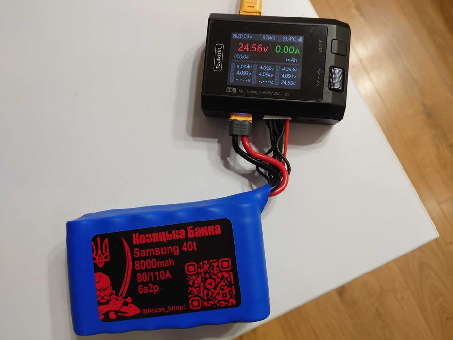 Акумулятор для FPV (ФПВ) дрону 6s2p Li-Ion Samsung 40T, 8000mAh