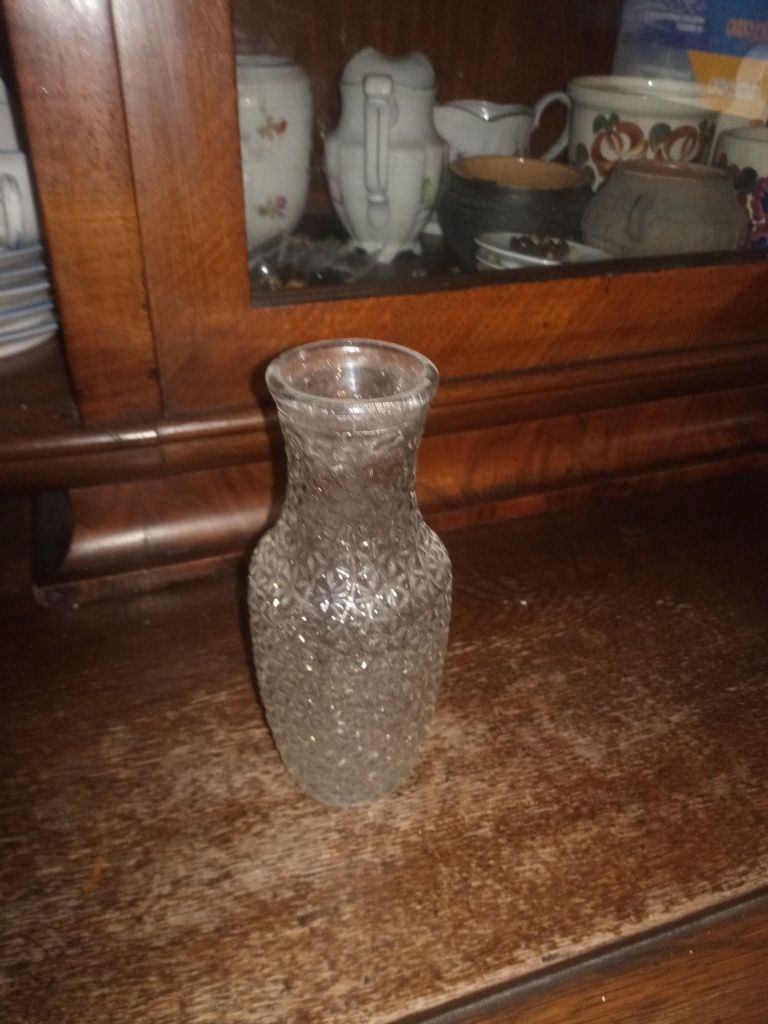 Szklany wazon Lodowy grys lata 60 XX wieku