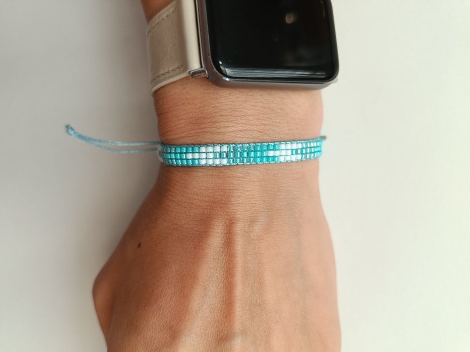 Turkus i biel bransoletka handmade