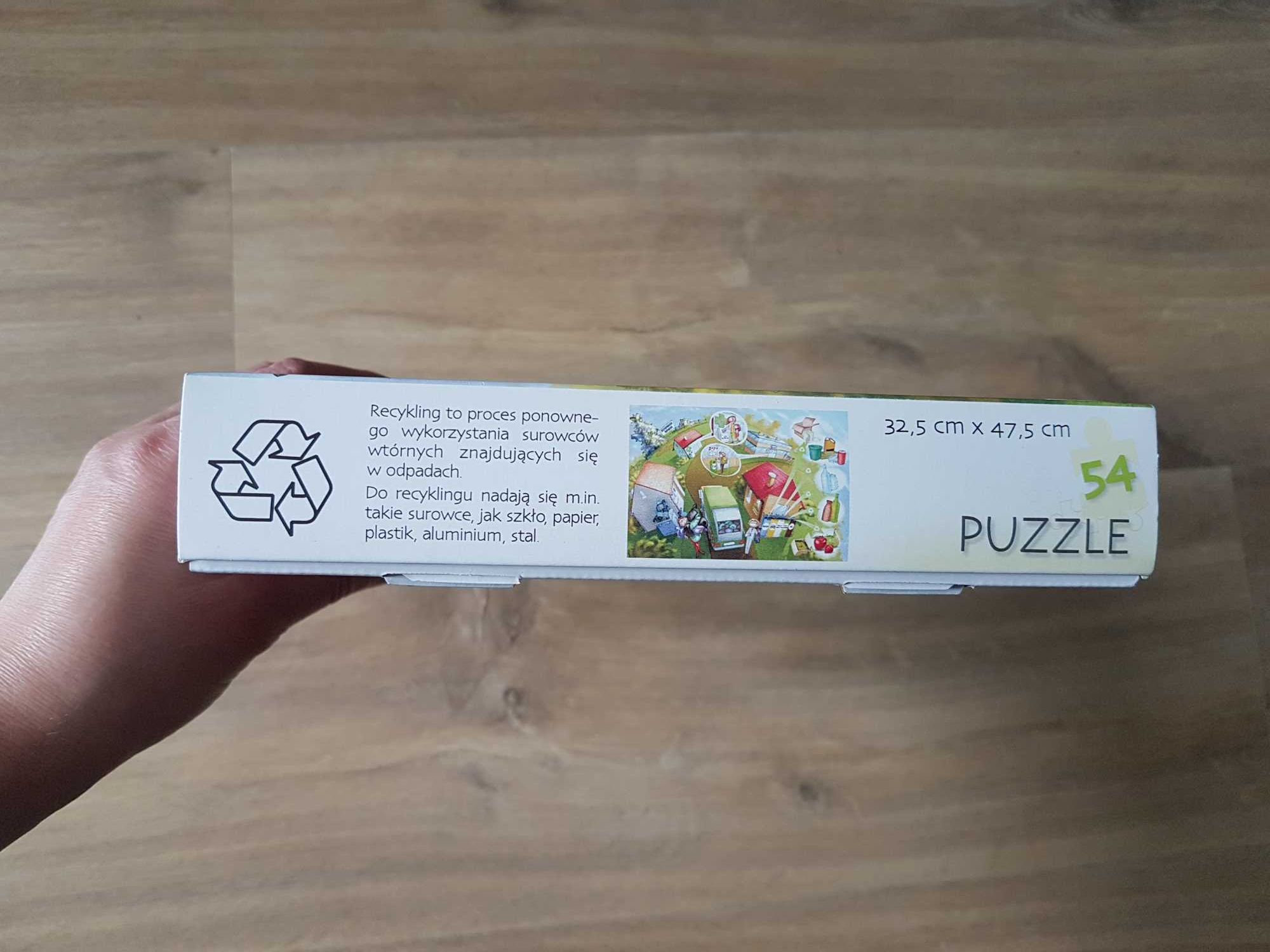 Recykling odpadów PUZZLE edukacyjne 54 elementy wiek 4+ Gruba tektura