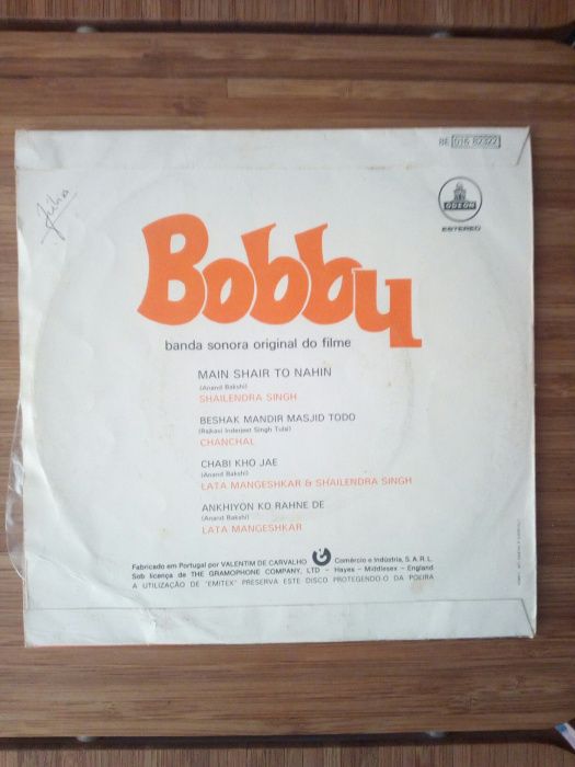 Disco de vinil * Raj Kapoor's * "Bobby"