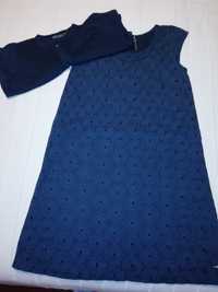 Vestido de menina LITTLE COUTURE azul marinho com casaco