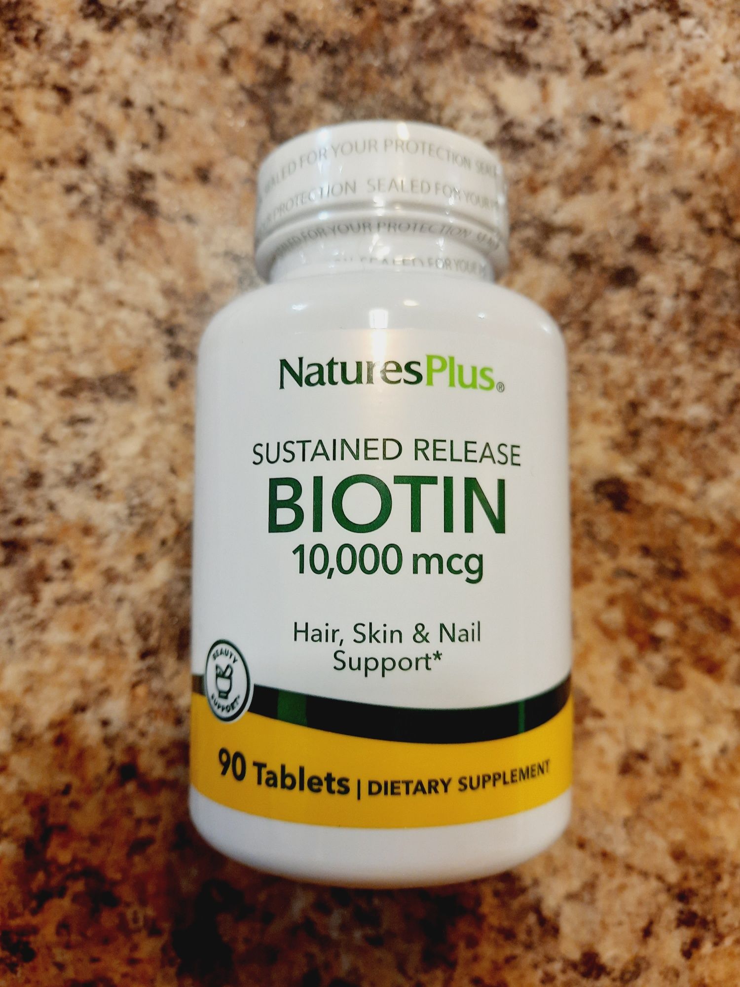 NaturesPlus, биотин 10 000 мкг, 90 таблеток