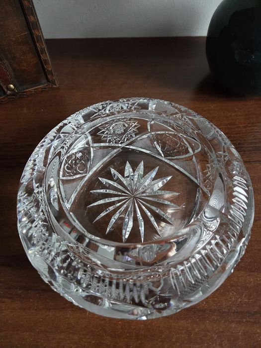 Popielniczka krysztalowa duża ciężka