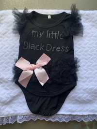 Чорне дитяче боді-плаття (від 3 до 6 місяців)