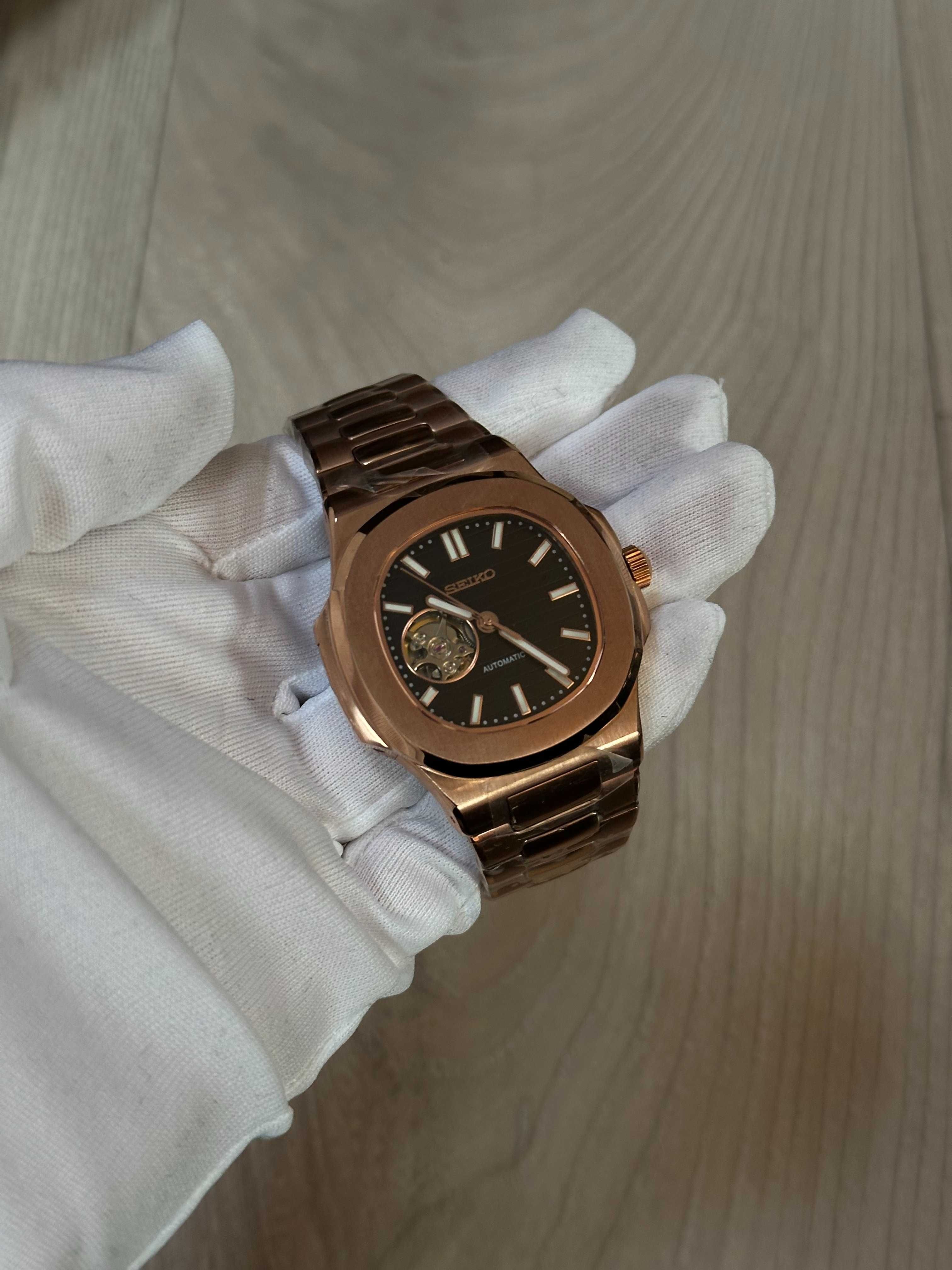 Zegarek Seiko Mod Nautilus Rose Gold Złoty