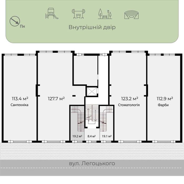 Оренда приміщення 203.6 м² у ЖК ParkLand | 1 поверх - PLK 100