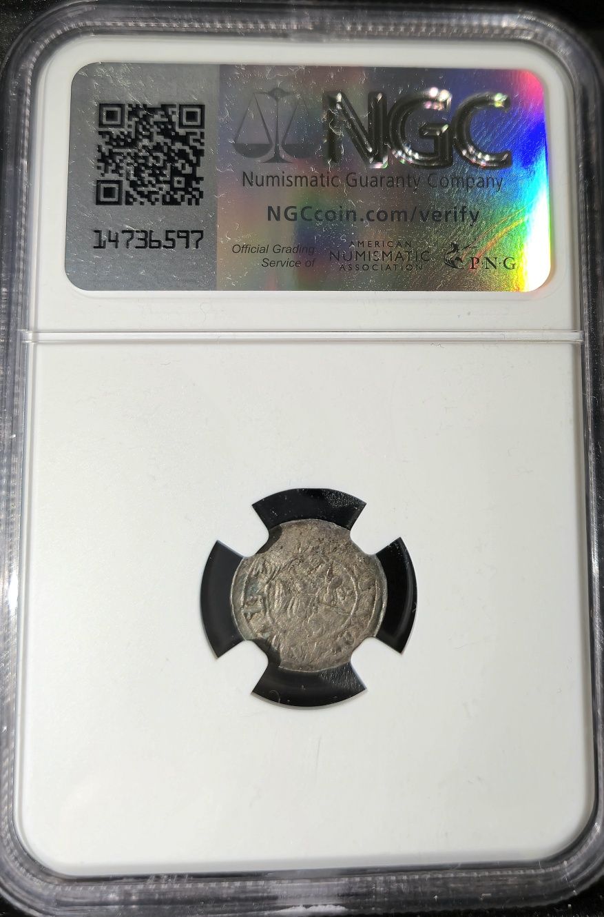 Denar Władysław Wygnaniec walka z lwem - grading NGC