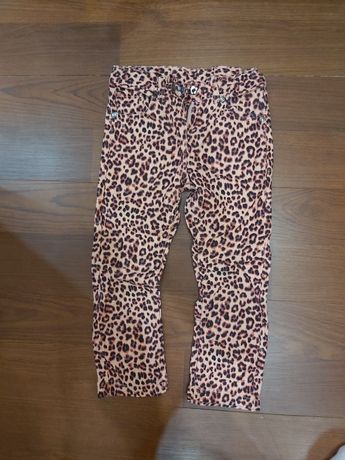 Spodnie jeans sztruks różowa panterka rozmiar 104