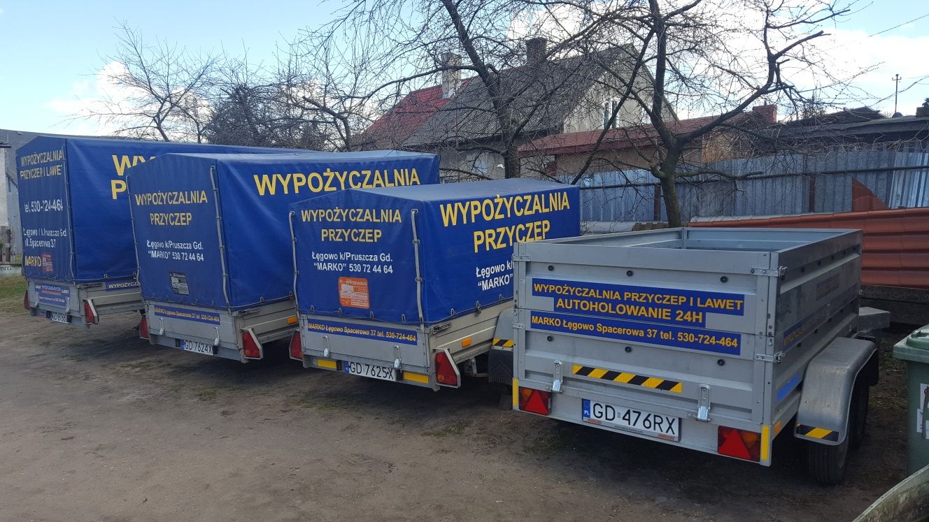 Wypożyczalnia przyczep i lawet od 30zl