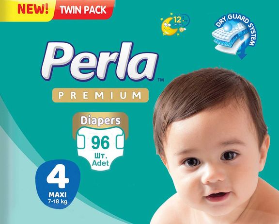 Продам супер-підгузки Perla Premium 4 | 3 пачки | 96 штук