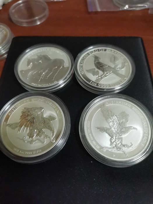 Австралия 4монеты по 1 унции орлы, брамби, райская птица.
