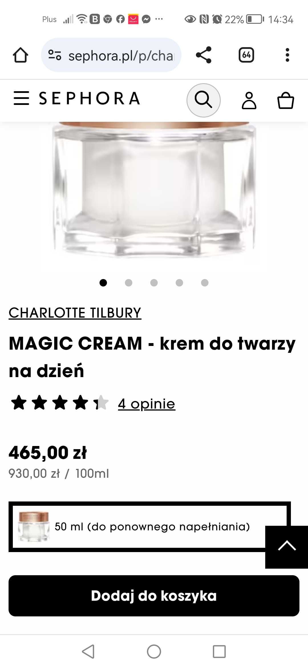 Charlotte Tilbury Magic Cream 150 ml nowy!