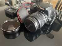 Canon EOS 1000D + obiektyw 18-55 mm +konwerter macro