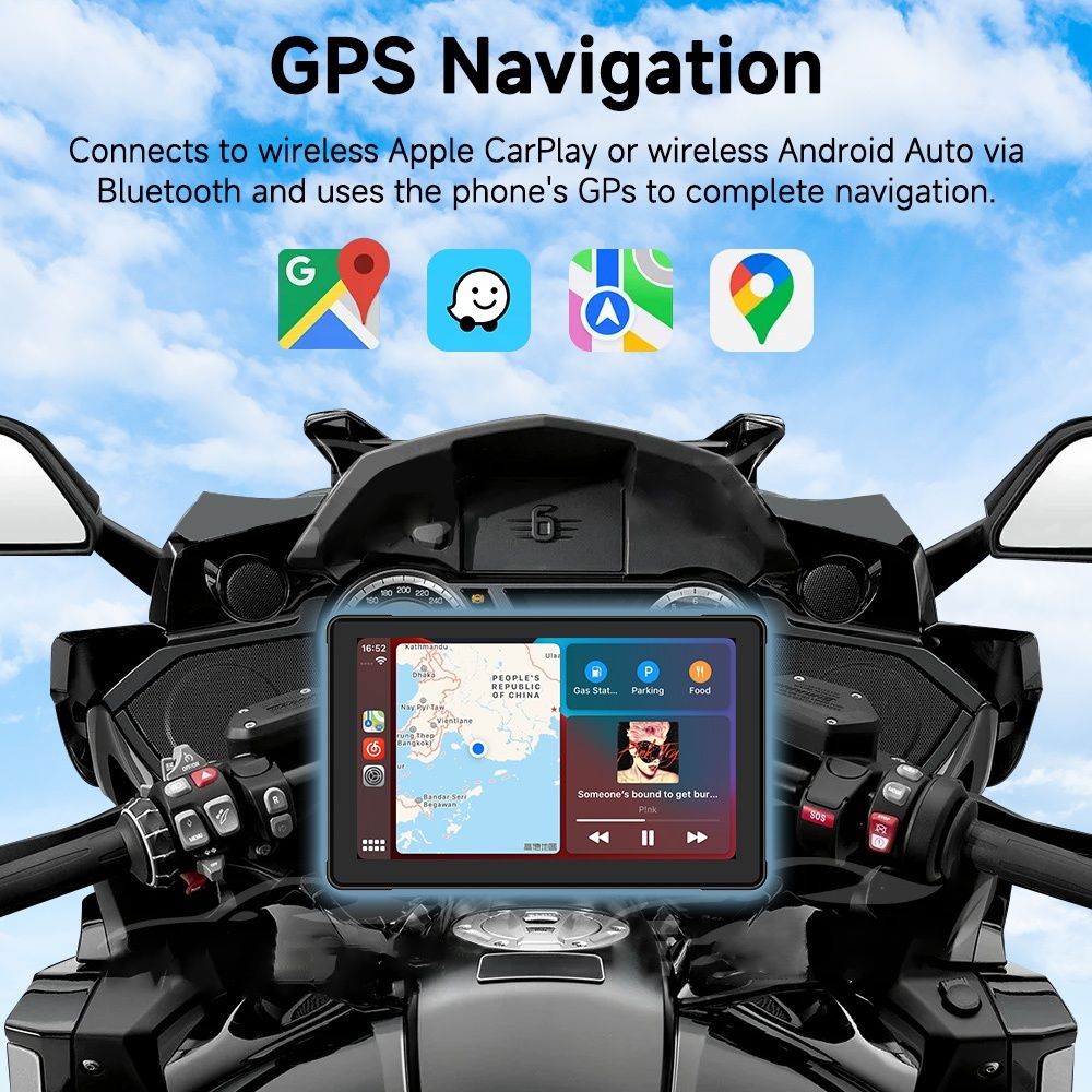 Ecrã 7” M570 – CarPlay e Android Auto sem fios MOTO
