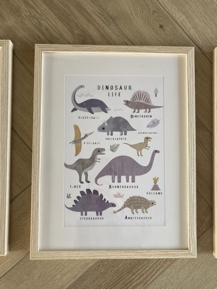 4 plakaty dzieciece poster store 30 x 40 safari, dinosaur