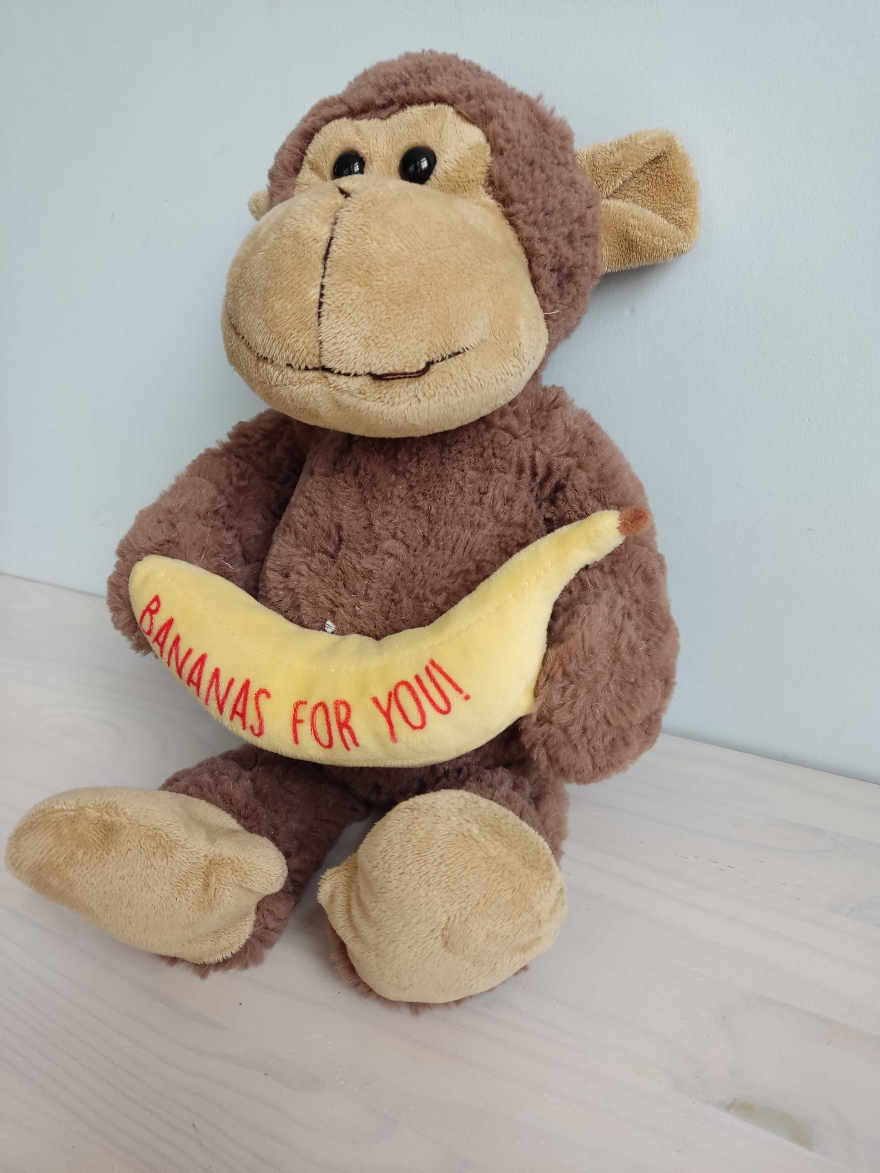 Maskotka pluszowa małpka z bananem