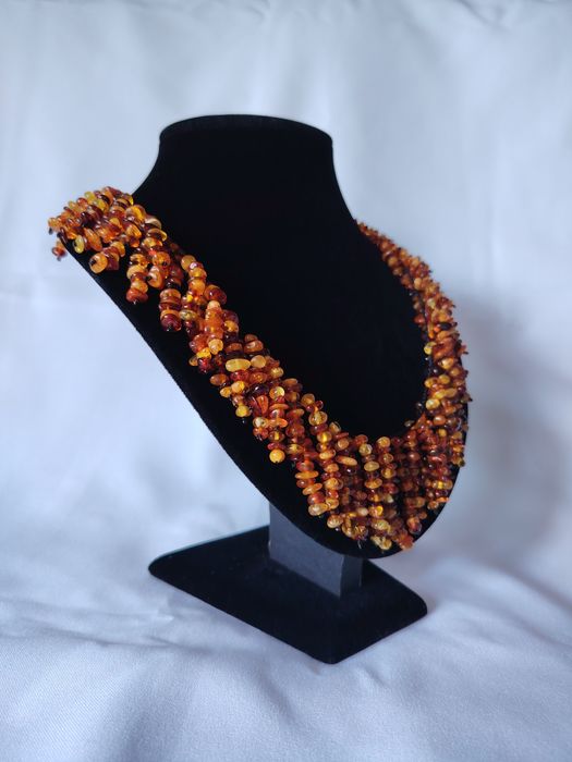 Korale Naszyjnik Bursztyn Bałtycki Szlifowany Kolia sople