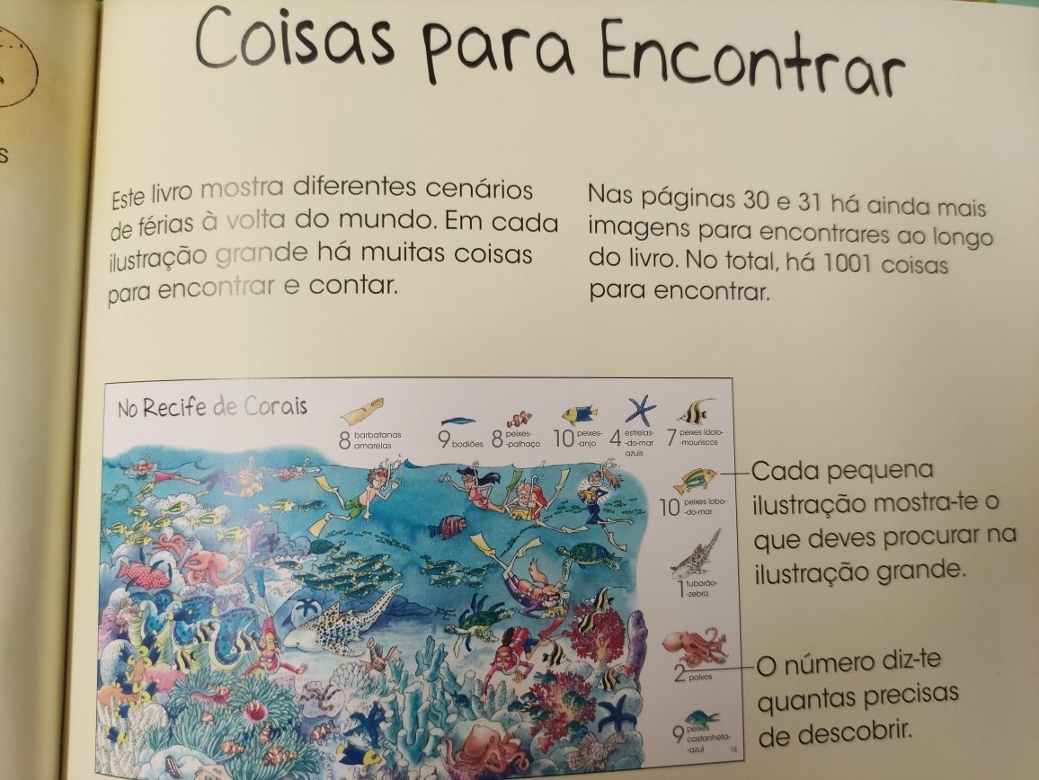 Livro"1001 coisas para encontrar nas férias"