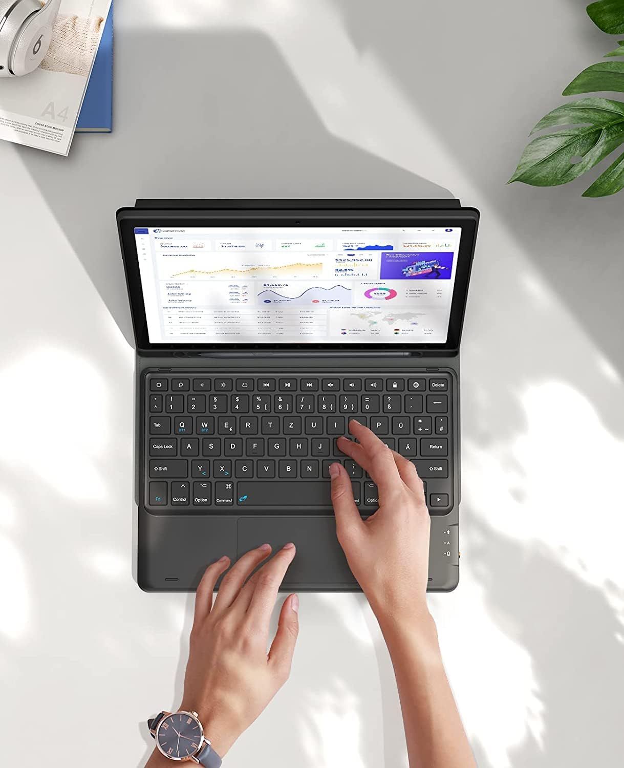 Outlet Etui Z Klawiatura Samsung Galaxy Tab A8 10,5" Qwertz Opis!