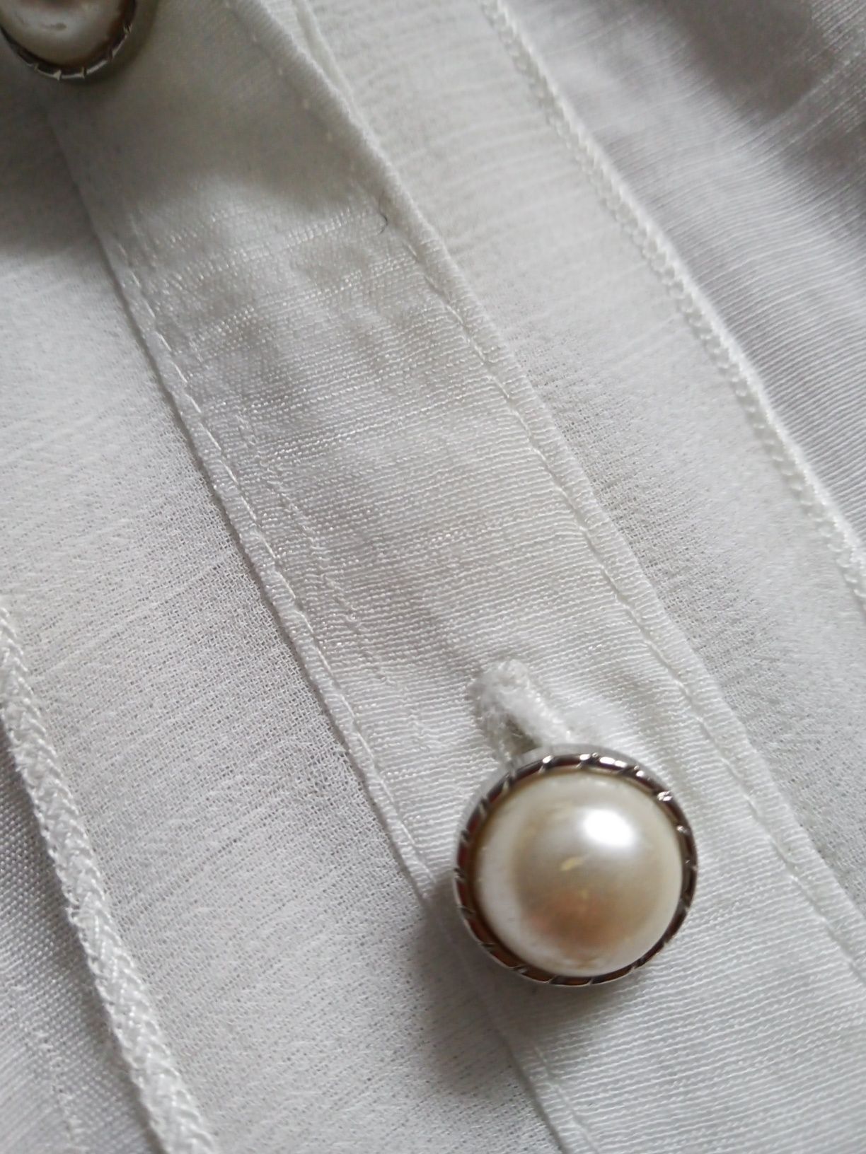 Bluzka koszula damska M 38 perły cekiny nietuzinkowa zwiewna