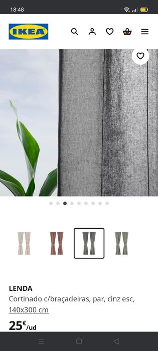 Cortinados LENDA 140x300cm, IKEA. NOVO