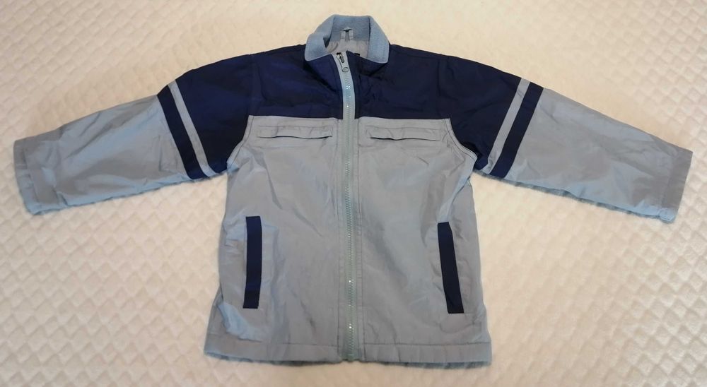 Kurtka przejściowa, jesienna, długi rękaw, niebieska, 104 (Odzież)