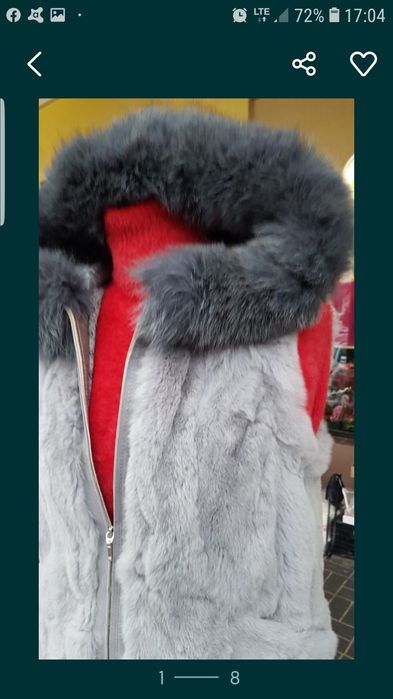 Kamizelka bezrękawnik futro naturalne królik plus lis