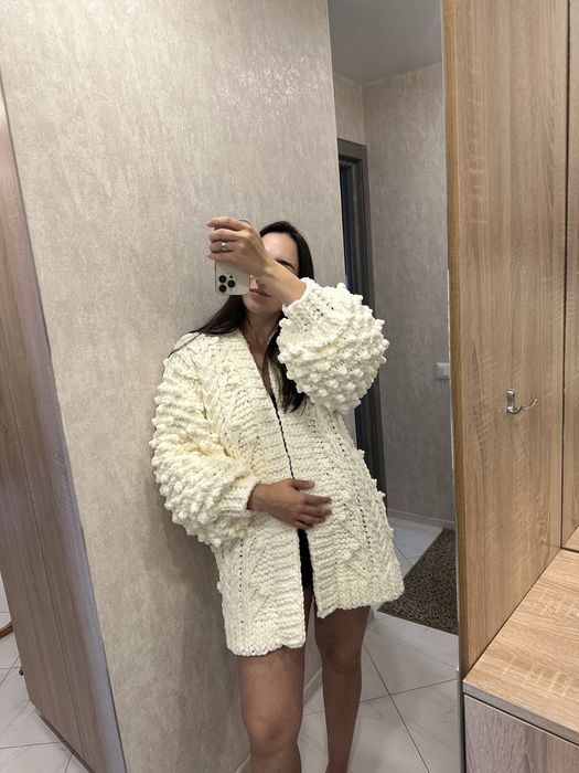 Кардиган з плюшевої пряжі