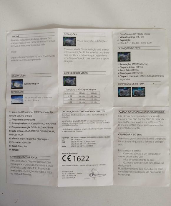 Action CAM (Go Pro) New Mobile 400 HD vídeo 720P wat