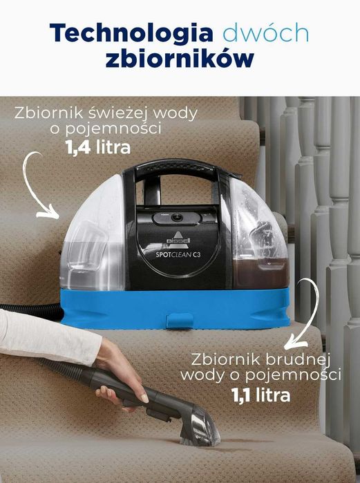 Profesjonalny odkurzacz piorący Bissell SpotClean C3 3619N dywan auto