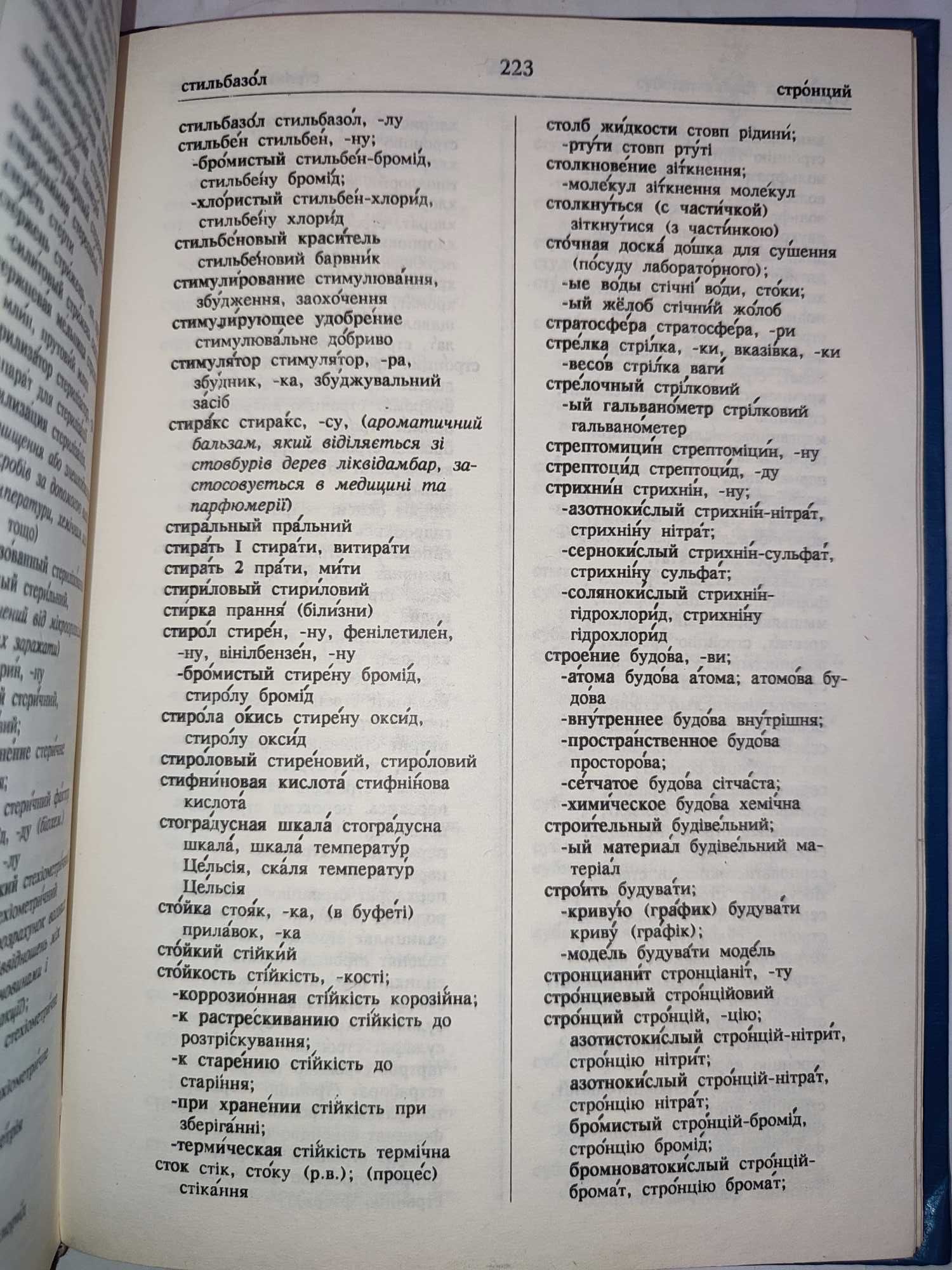 Російсько-український словник з хемії та хемічної технології хімія