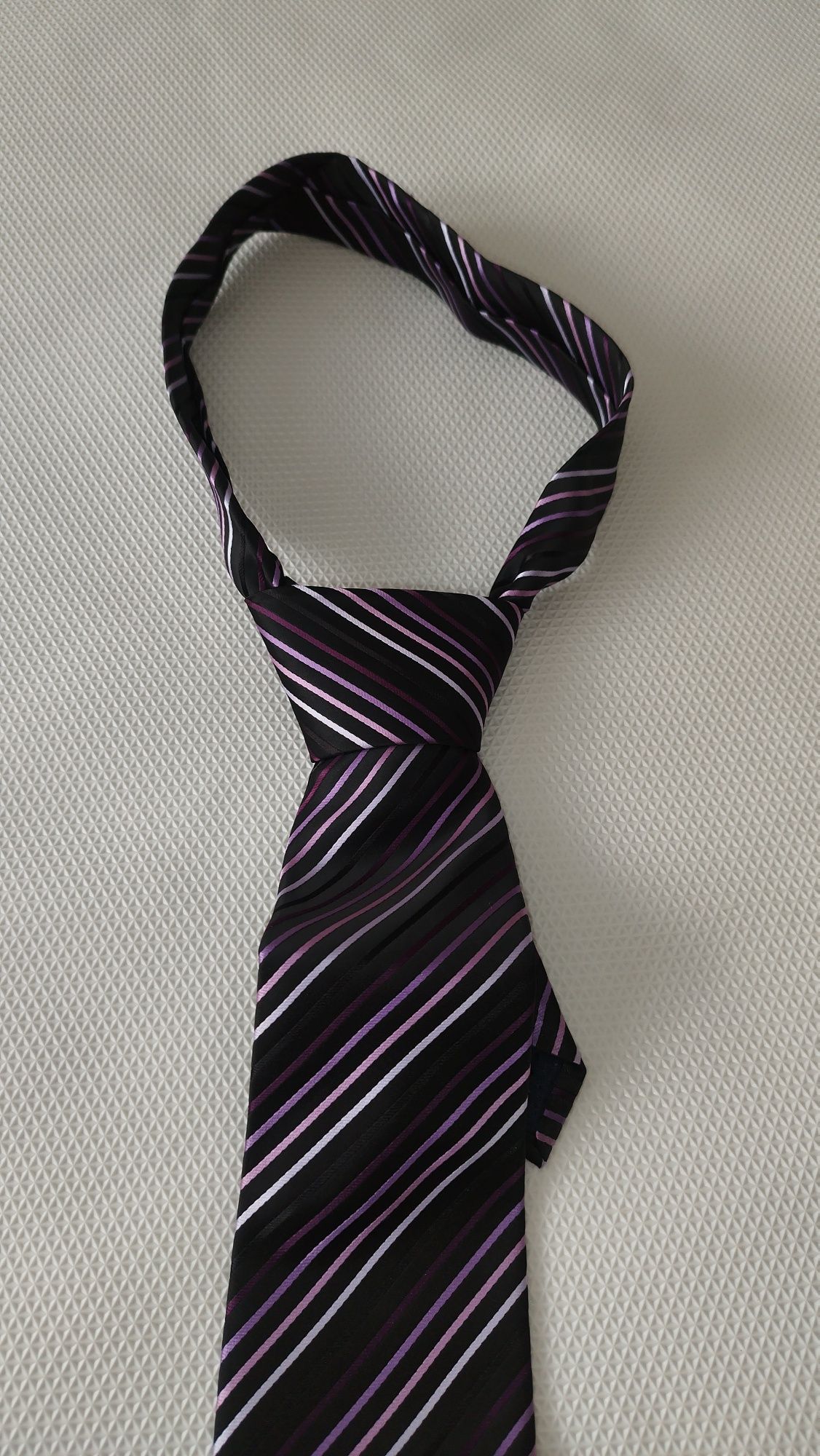Krawat Giorgio Valention * Italy Mode * krawat męski czarny fioletowy