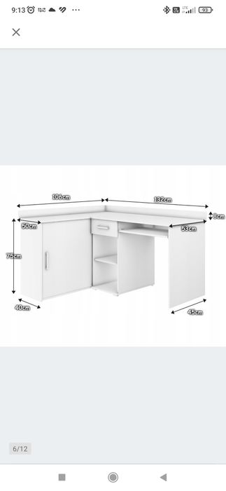 Biurko narozne, stan bdb