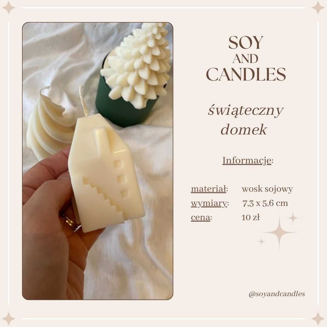 Świeca świąteczna domek, święta, urodziny, prezent, dekolacja