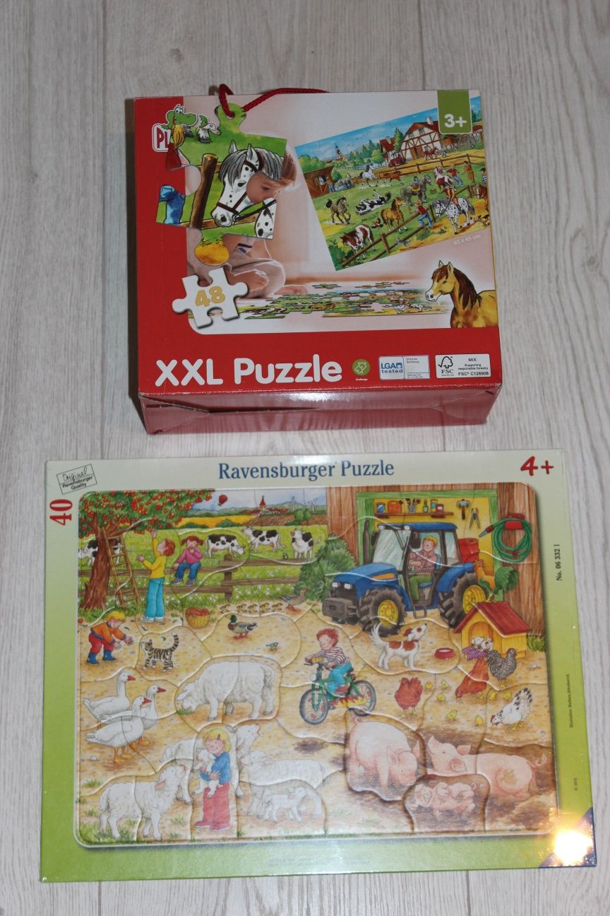 Nowy zestaw czterech kompletów puzzli, świnka Peppa, ze zwierzętami