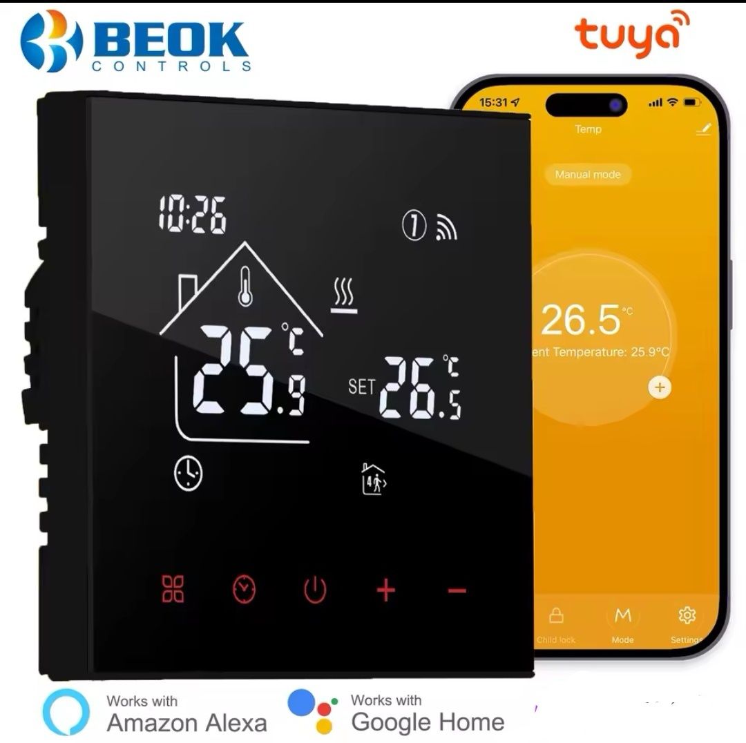 Розумний Термостат Beok Smart Wifi водяна тепла підлога, радіатори