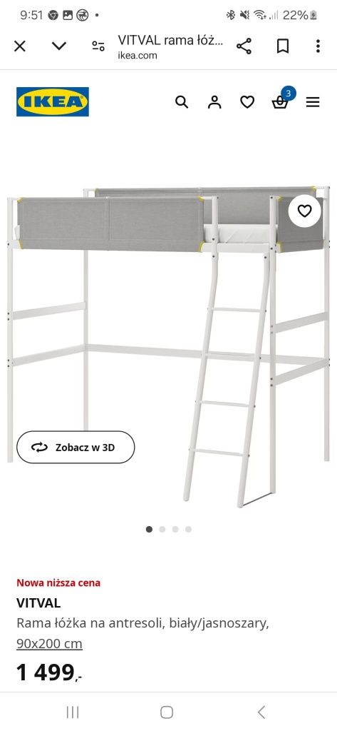Łóżko piętrowe ikea