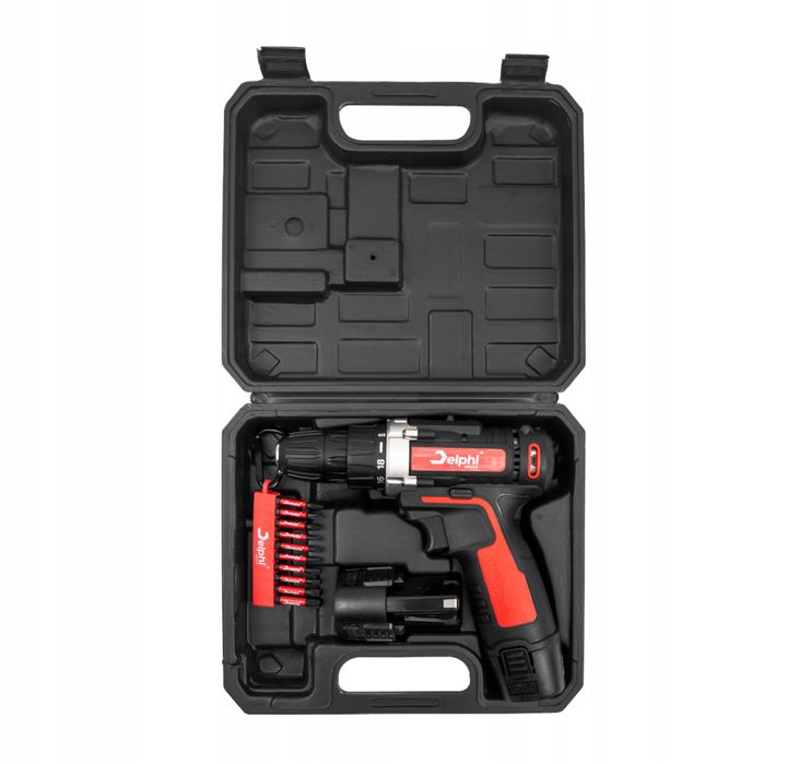 Wiertarko Wkrętarka Akumulatorowa 12V 2xAku Walizka Bity Delphi