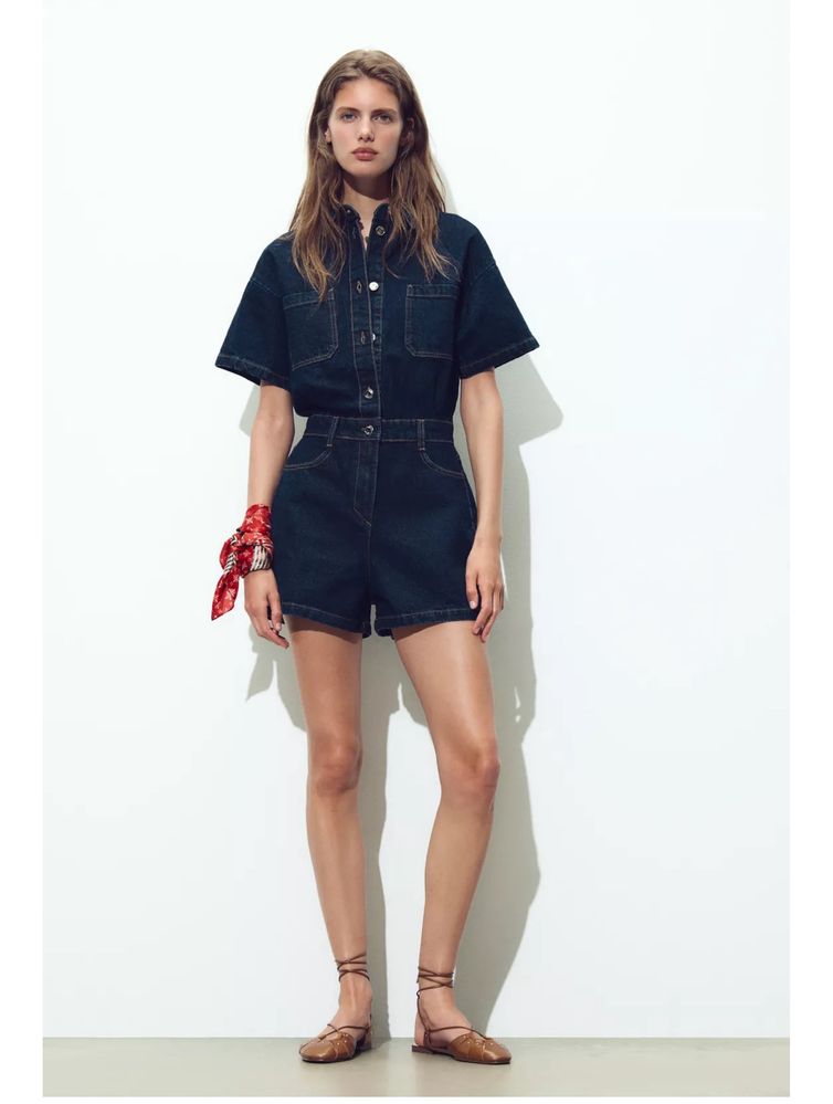 Комбинезон зара zara комбез джинсовий