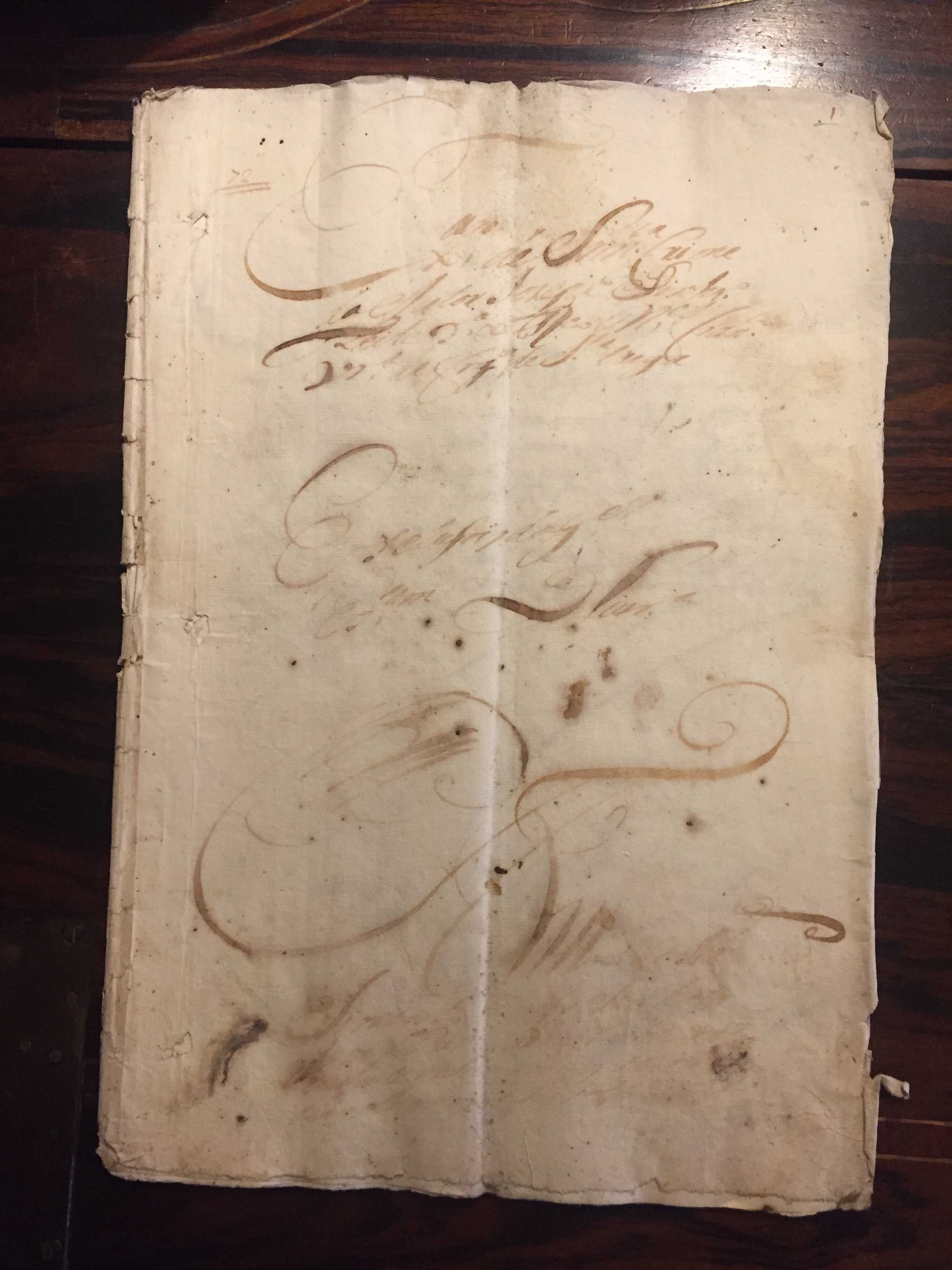 Manuscrito (incompleto). Braga, Quinta de Santa Tecla, 1726