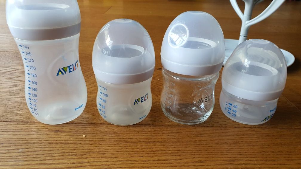 Butelki Avent: 260, 125, 120, 60 ml, Smoczki, suszarka, pojemnik