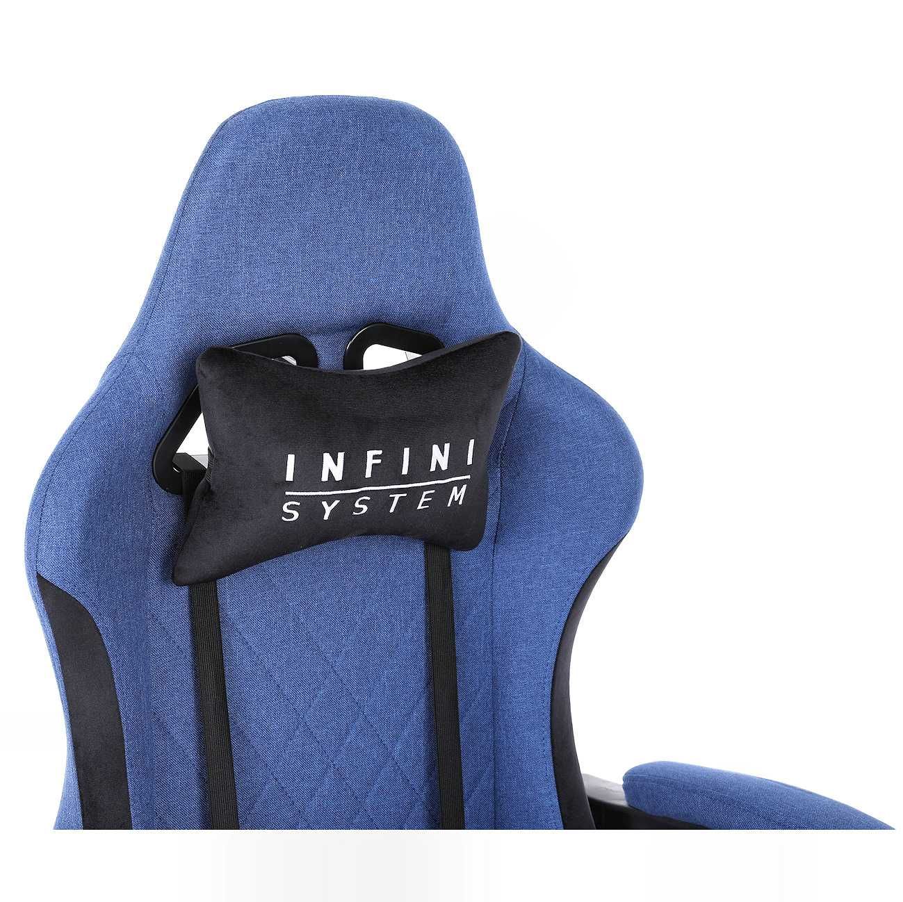 Fotel Gamingowy Infini System z tkaniny kolor Blue