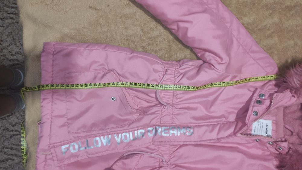 Тепла парка на дівчинку, курточка рожева