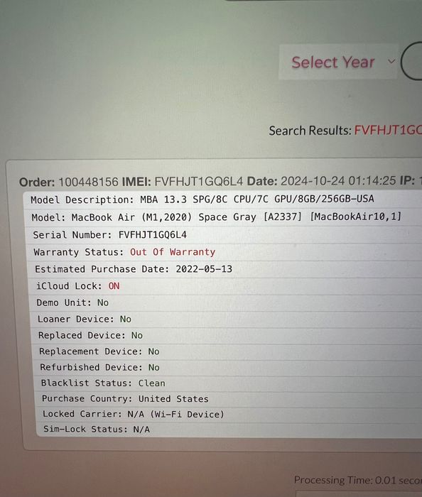 MacBook Air 13’ 2020 A2337 M1 8gb 256GB плата  iCloud