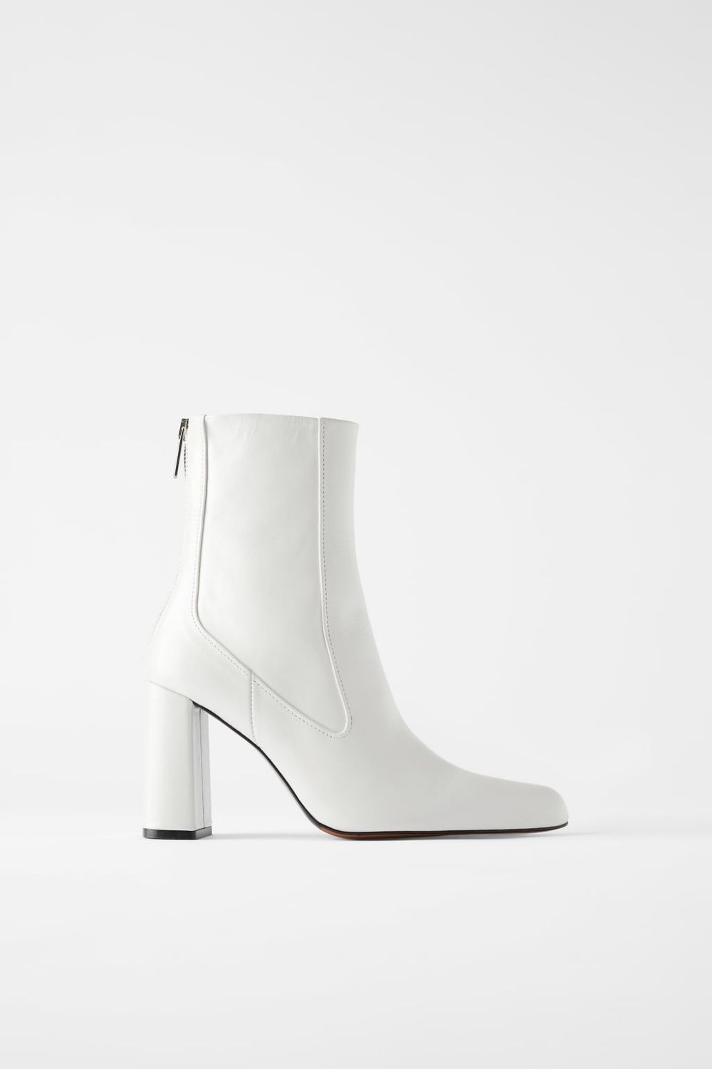 Кожаные белые кожа ботильоны ботинки сапоги сапожки zara