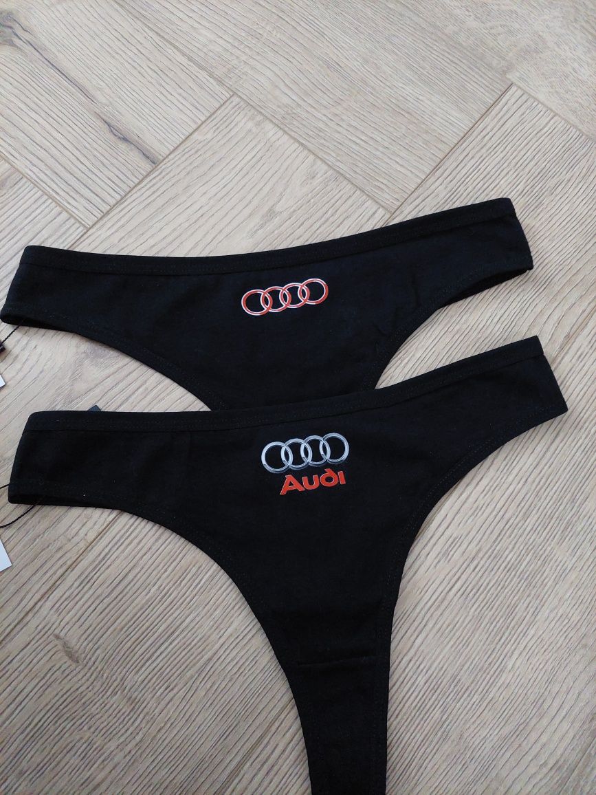 Czarne stringi audi 2 pack