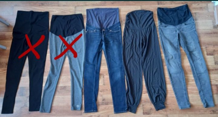 Spodnie i leginsy ciążowe 36 S 38 zestaw 3szt