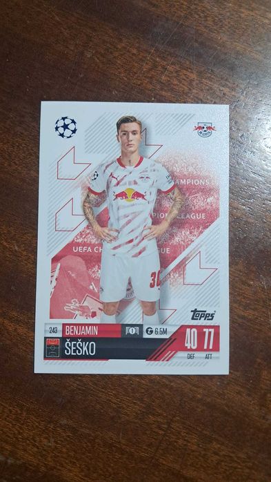 Cartas da coleção Match Attax da Topps 2024/2025 Benjamin Sesko