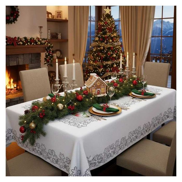 Obrus Prezenty 110x130 DomoweTekstylia | WNP828 130 | Boże Narodzenie